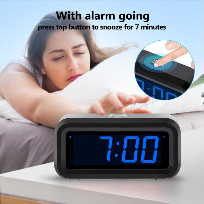 Timegyro Digital Alarm Clock Battery Operated with LED Display for