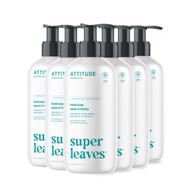 ATTITUDE Liquid Hand Soap, EWG Verified, Plant and Mineral-Based, Vegan Personal Care Products, Unscented, 16 Fl Oz (Pack of 6)