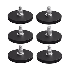 Crozgan 6Pcs Rubber Coated Round Magnets 43mm with M6 External Thread Stud and Nuts Durable Anti-Corrosion Neo-dym-ium Ma-gn-ets for Automobile Lamps Instruments and PTZ