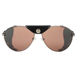 Global Vision Aviators Motorcycle Sunglasses w/Side Shields Gunmetal Frames w/Driving Mirror Lenses