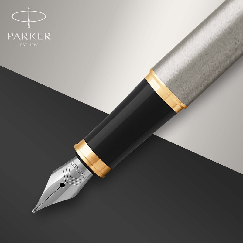 Parker IM Premium Fountain Pen | Brushed Metal with Gold