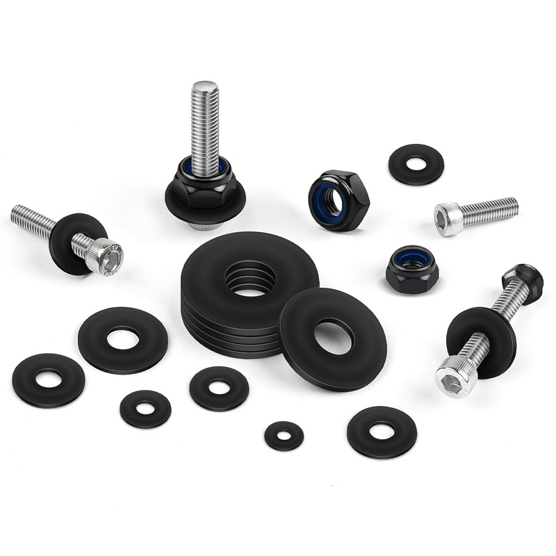 Jeboler Washers M10 Black, Pack of 10 Stainless Steel Washers