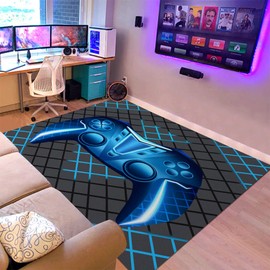 Bisdasdm Gamer Controller Area Rug Non Slip Colorful Gaming Rug Printed Gamepad Play Carpet for Gamer Boys Teen Bedroom Living Room Playroom Decor - 40"x60"in