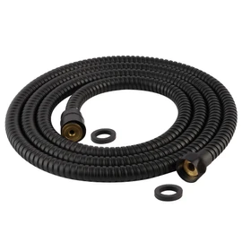 Hibbent All Metal Shower Hose, 90 Inch Stainless Steel Extra Long Shower Hose Replacement, Anti-Twist Flexible Bathroom Handheld Shower Head Hose Extension with Brass Insert & Nut, Matte Black