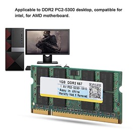 Hilitand Módulo de Memoria portátil de 1GB, DDR2 667 1.8V 1GB 667MHz 200pin Módulo de Memoria para Laptop Totalmente Compatible para DDR2 PC2-5300 Desktop para, para