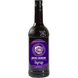 Crystal Beach Original Loganberry Syrup, Unique Flavor Combination of Raspberry and Blackberry, 1 Liter, 33.8 Oz (Pack of 1)