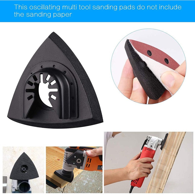 102 Pieces Triangular Sandpaper Set, 2 Pieces Triangle Oscillating Saw