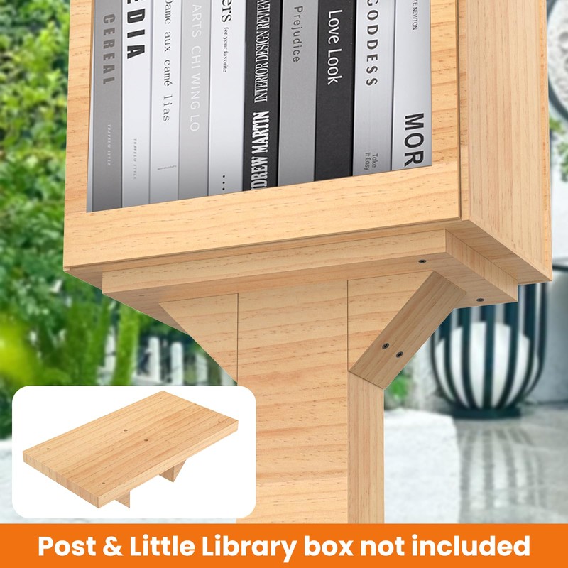 avvkfcmn Little Library Mount – Weather-Resistant Wooden Bracket for Outdoor