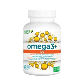 Omega-3 Joy Fish Oil – 60 Softgel Capsules with 2000 Mg EPA & 100 Mg DHA Fatty Acids – Mood Boosting, Mental Health, & Emotional Wellbeing Support Omega Supplements for Men & Women by Genuine Health