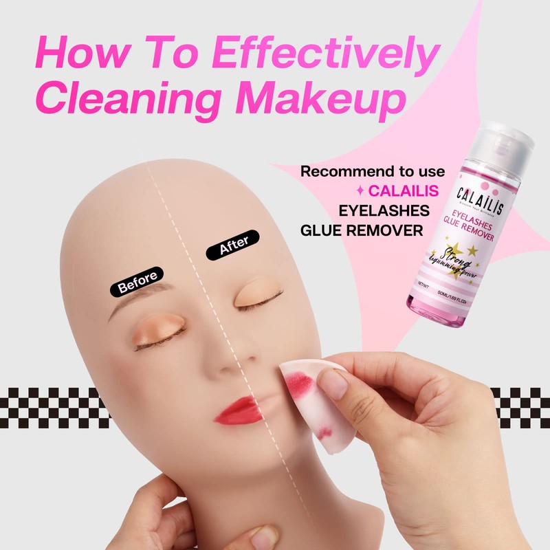 Lash Mannequin Head, CALAILIS, Practice Head for Eyelash Extensions and