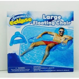 Summer Eclipse Large Floating Chair Inflatable For Pool  With Coup Holder Blue