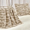BYTIDE Brown Striped Luxury Faux Fur 60" x 80" Plush