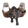 Spice Carrying Elephant Salt and Pepper Shaker Holder 4 3/4