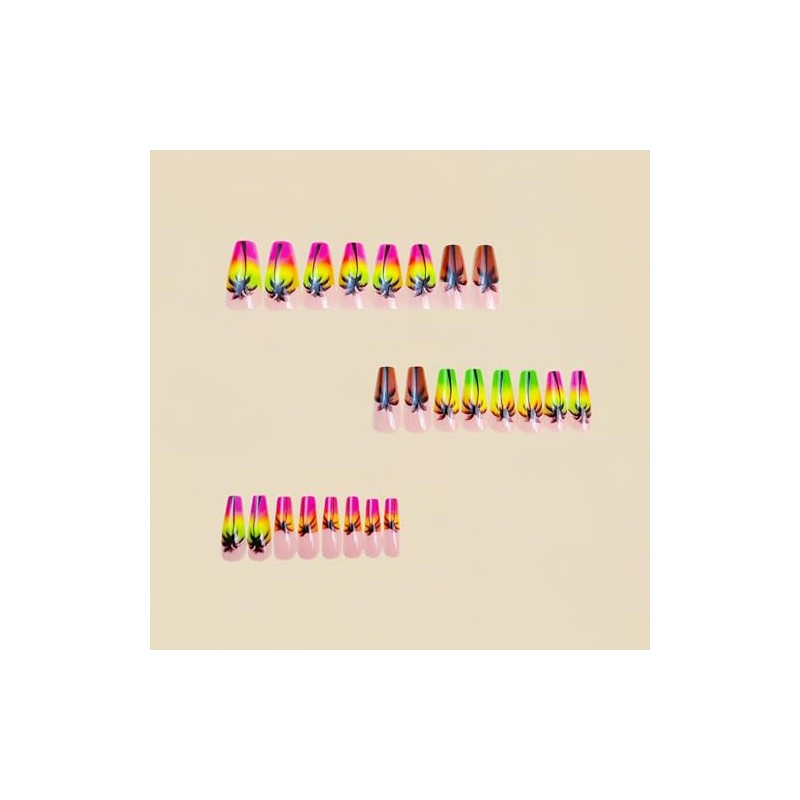 ONPRESS 24 Uñas Postizas De Verano, Medianas, Cuadradas, Forma De