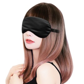 TefuRe EMK-002-BK Eye Mask, Stylish, Blindfold, For Sleep, Cute, Peaceful Sleep, Comfortable Sleep, Light Blocking, Travel, Unisex, Color