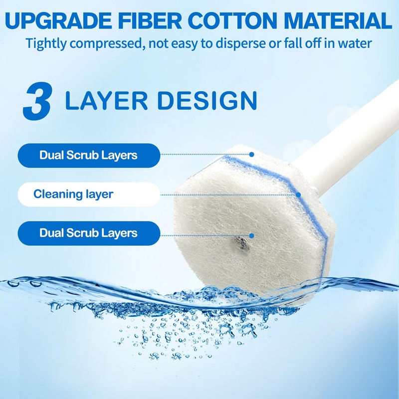 Disposable Toilet Brush Cleaning System, with 40 Pcs Brush Bowl
