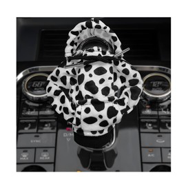 DXNQ Car Gear Shift Hoodie Cover, Fashionable Gear Shift Knob Hoodie Protector, Upgraded Funny Gear Shift Hoodie Decoration for Most Manual Shift Knobs, Interior Car Accessories (Cow)