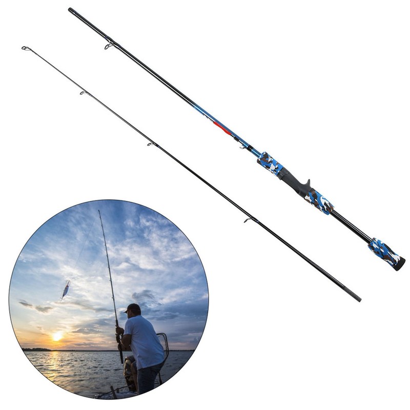 Carbon Fiber Light Weight Spinning Fishing Rod Telescopic Fish Stick(blue