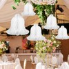 PartyKindom Wedding Honeycomb Bells, 5pcs White Bridal Hanging Decorative Bells,