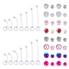 56PCS 14G Pregnancy Belly Button Rings with Replacement Balls, Anti-Sensitive