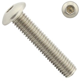 SC7380-1 Rounded Head Screws with Hexagon Socket (ISK) - M6 x 20 - (Pack of 25) - ISO 7380-1 - Stainless Steel A2 V2A - Full Thread - Flat Head Screws