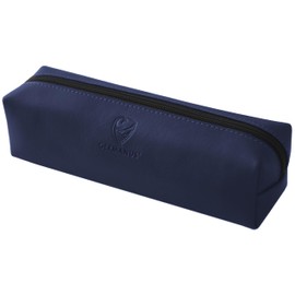 GERMANUS Leather Pencil Case - Made in EU (Blue), blue, School bag set