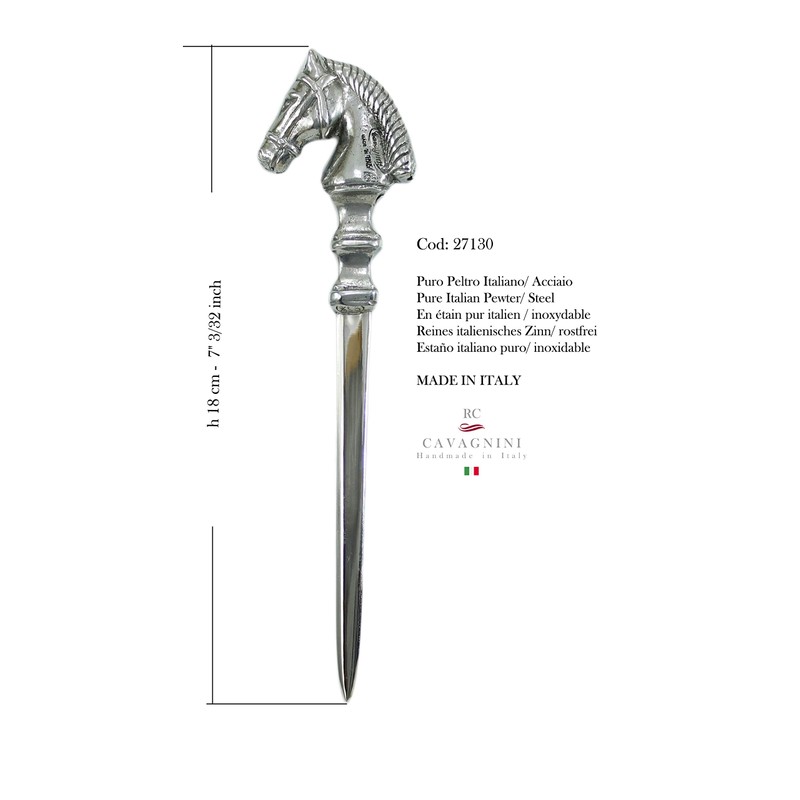 Cavagnini, Elegant stainless steel and pewter letter opener gift box