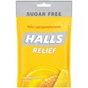 HALLS Relief Sugar Free Honey-Lemon Flavor Cough Drops, 1 Bag