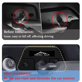 2 PCS Metal Sun Visor Repair Kit Black Off Road Sun Visor Repair Clips Compatible with Jeep Wrangler JK 2018 JL 2018-2023 Gladiator 2020-2023 Repairs Sagging Sun Visor Accessories (Adventure)