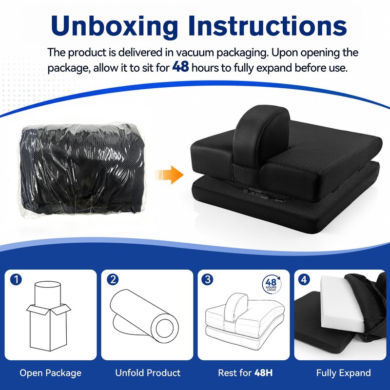 Adjustable Height Wheelchair Wedge Pommel Cushion, Prevents Forward Sliding