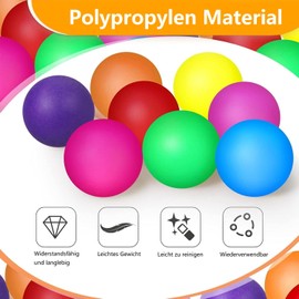 KOMUNJ 40 Pcs Bunte Tischtennisbälle, Ping Pong BäLle 40mm, Multifunktion Ping Pong Bälle, für Erwachsene und Kinder Familienspiele(Zufällige Farbe)