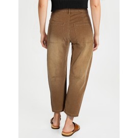 EVALESS High Waisted Barrel Jeans for Women Wide Leg Cropped Denim Pants Y2K Baggy Boyfriend Jean Chestnut Size 4