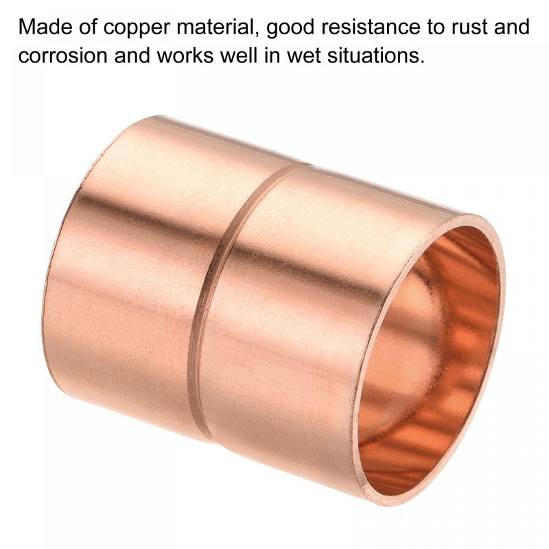 sourcing map Copper Pipe Coupling 25mm Straight Connecting Adapter with