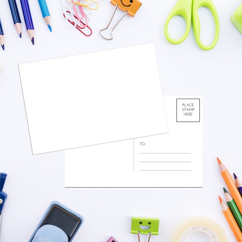 Home Advantage 100 Pack Blank Plain White 4x6 Postcards with