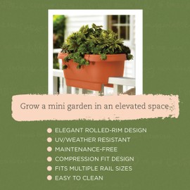 Bloem Llc 477241-1001 24" Terracotta Colored Deck Rail Planter