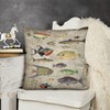 Farmhouse Fish Pillow Covers,Vintage Style Cabin Rustic Fishing Pattern Print