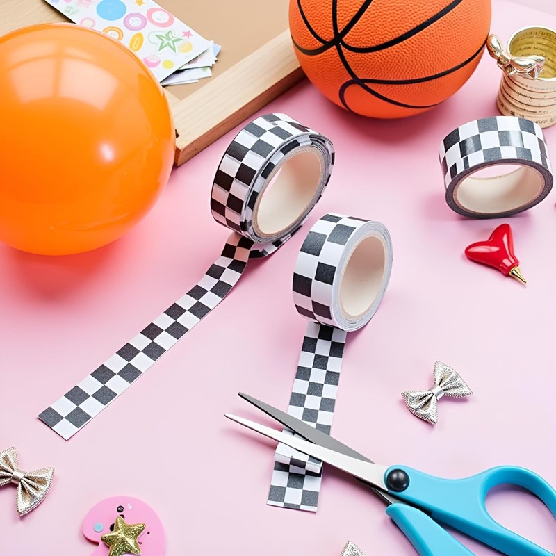 Fade-Resistant Checkerboard Duct Tape - Black and White Plaid Design