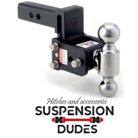 Suspension Dudes Anti-Rattle Trailer Hitch Pin Prevents Wobble and Swaying, Corrosion Resistant- Fits 2" Receiver with 1/2" Pinhole - Gold