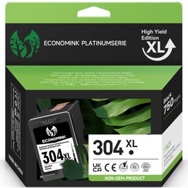 Economink 304XL Black Compatible with HP 304 XL Printer Cartridges Black, for Envy 5030 5010 5020 5032 DeskJet 3750 3760 2620 2600 3720 2630 2622 3735 3762 Printer (Pack of 1)