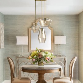 efperfect Modern Glass Pendant Light Champagne Gold Glass Chandelier Lighting Fixtures Dining Room Adjustable Hanging Cluster Pendant Lamp Nordic 3-Light Heads Pendant Lighting for Kitchen Bedroom