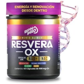 Resveratrol 500 mg Puro  NAD y NAC  Suplemento Antienvejecimiento y Energía Celular  Con Té Verde, Niacina y Trans-Resveratrol  Antioxidante para