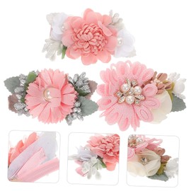 BIUDECO 3pcs Faux Flower Hair Barrettes for Girls Boy Girl Hair Accessories Comfortable Clips for Flower Girls and Everyday Styles