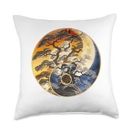 Harmony of Nature: Cosmic Balance Throw Pillow