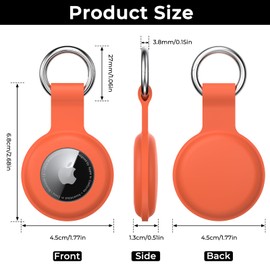 4 Pack Waterproof Air tag Holder for Apple Air Tags with Keychain, Shockproof [PC+Silicone] GPS Cover Air Tag Finders Case for Pets, Kids, Luggages (4Pack E)