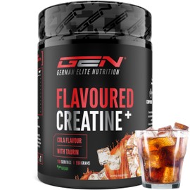 Flavoured Creatine Pulver - 550g - Creatin Monohydrat + L-Taurin - Mikronisiertes Kreatin mit Geschmack - Ohne Zucker & Top Löslichkeit - Vegan (Cola)