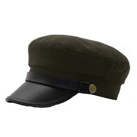 Brcus Mens Womens Newsboy Cap Yacht Captain Sailor Hat Cabbie Baker Boy Peaked Beret Army Green