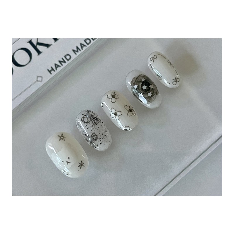 ⭐ [Bear Counting Stars ] Handmade Nail Tips ⭐ -