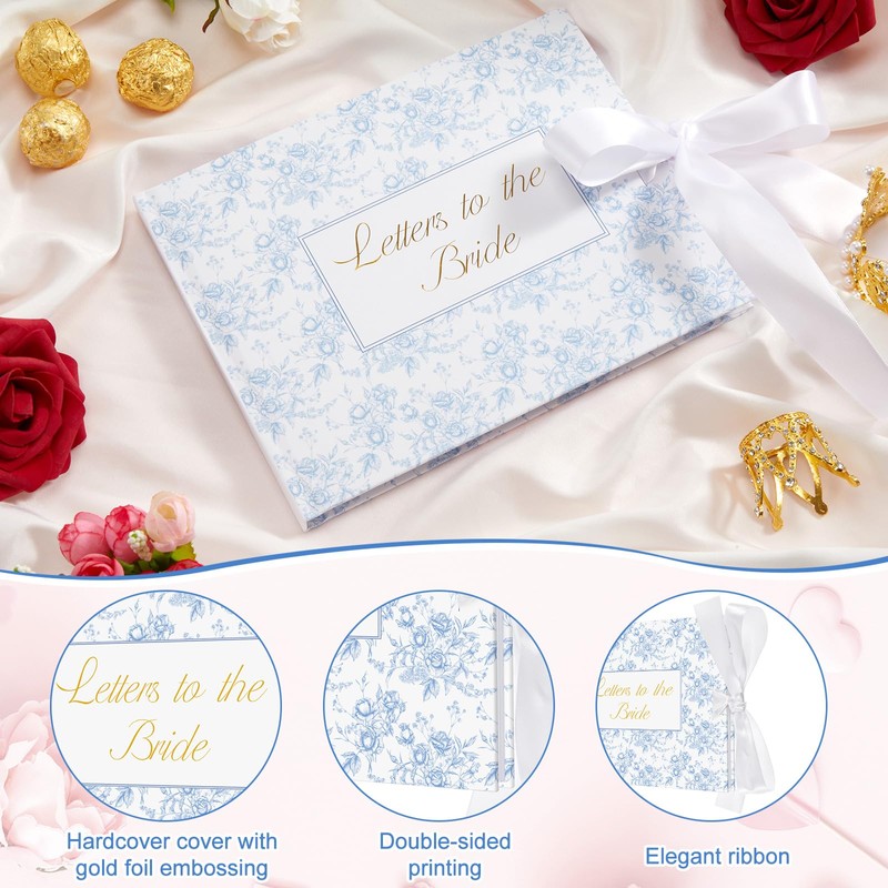 Humyoun Wedding Guest Book Letters to Bride 8.5x7 Inch,Blue,Classic