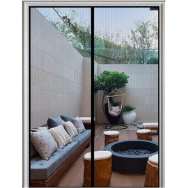 Magnetic Screen Door,Heavy Duty Magnetic Door Screen Mesh,Reinforced Fiberglass Screen Curtain,Screen Size 8.2 FT x 7.05FT