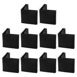 sourcing map Pack of 10 Corner Protection Covers Foot Caps Floor Protectors L Type 30 mm x 30 mm Black
